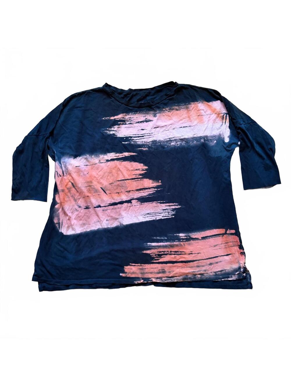 Marika Charles ma+ch Half Sleeve T-Shirt Top Blouse Brushstroke Women's 3 Large